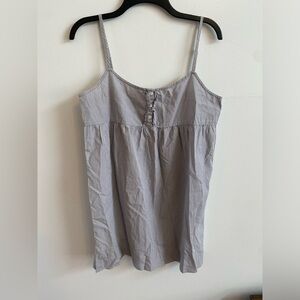 J. Crew Gray & White Striped Spaghetti Strap Dress - Medium